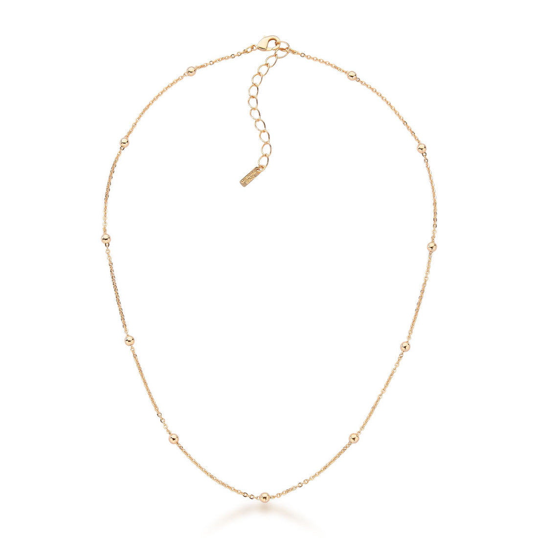 Colar Lívia com Corrente de Microesferas Banho de Ouro 18k