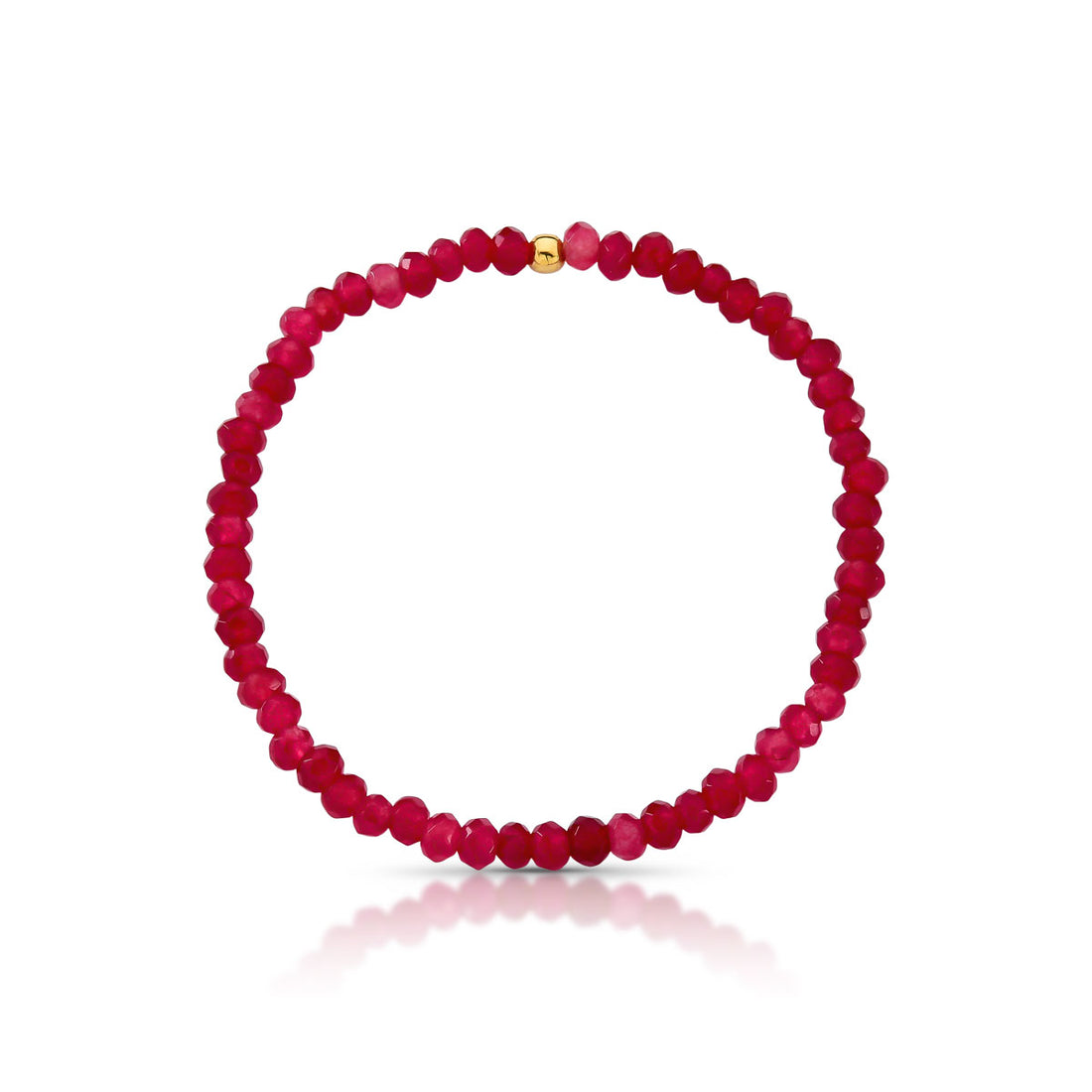 Pulseira Edna Flexível com Pedras Jade Banho de Ouro 18k