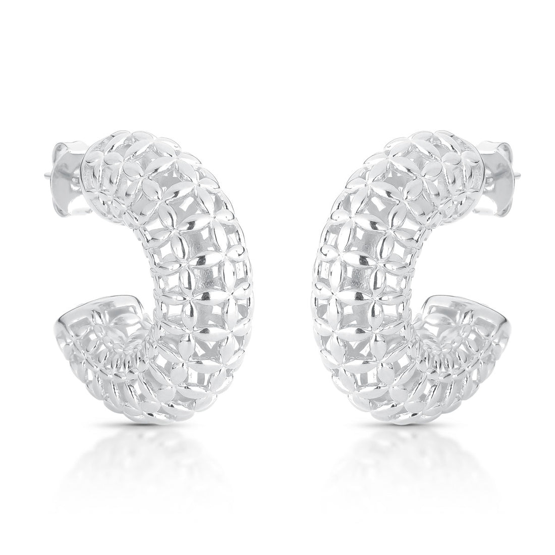 Brinco Eliane de Argola Maxi Design Elos Banho de Ouro 18k