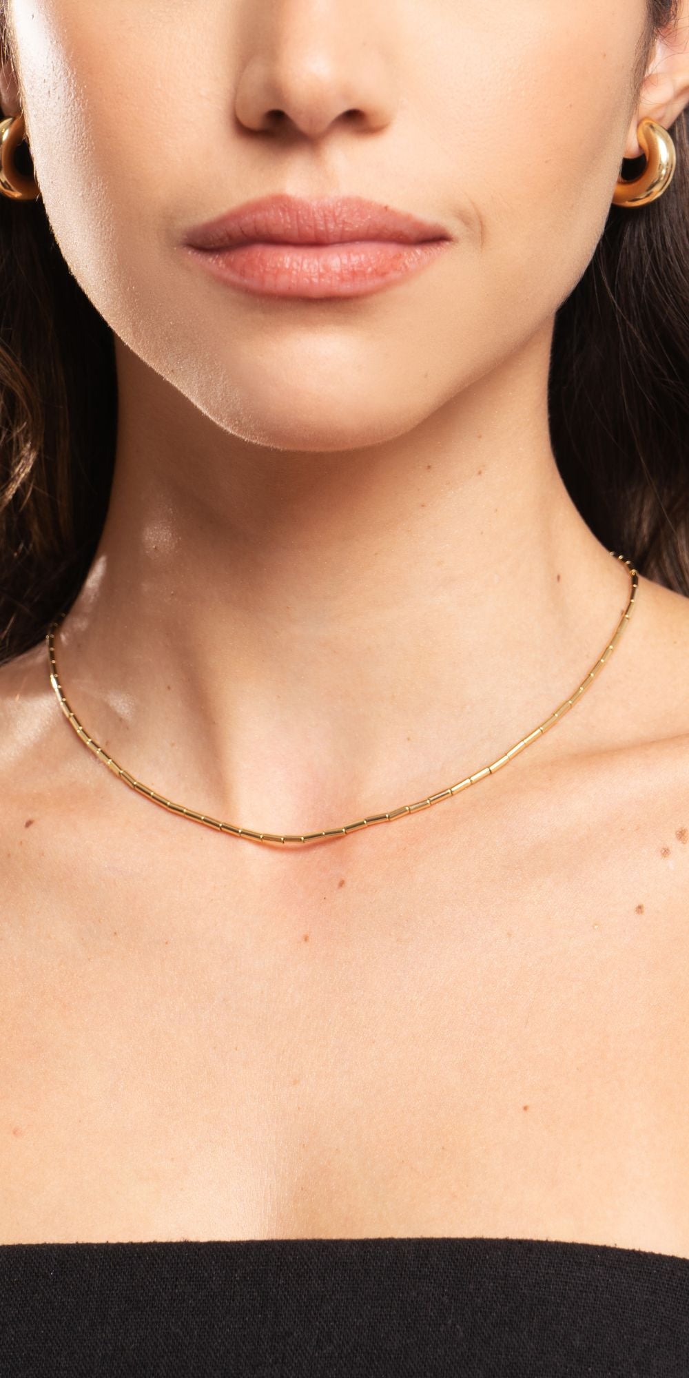 Colar Daniela de Canutilhos Atemporal Banho de Ouro 18k