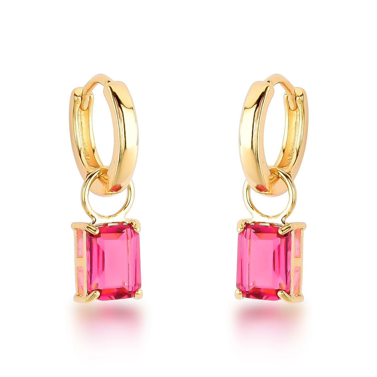 Brinco Camila Pequeno com Pingente Removível Banho de Ouro 18k