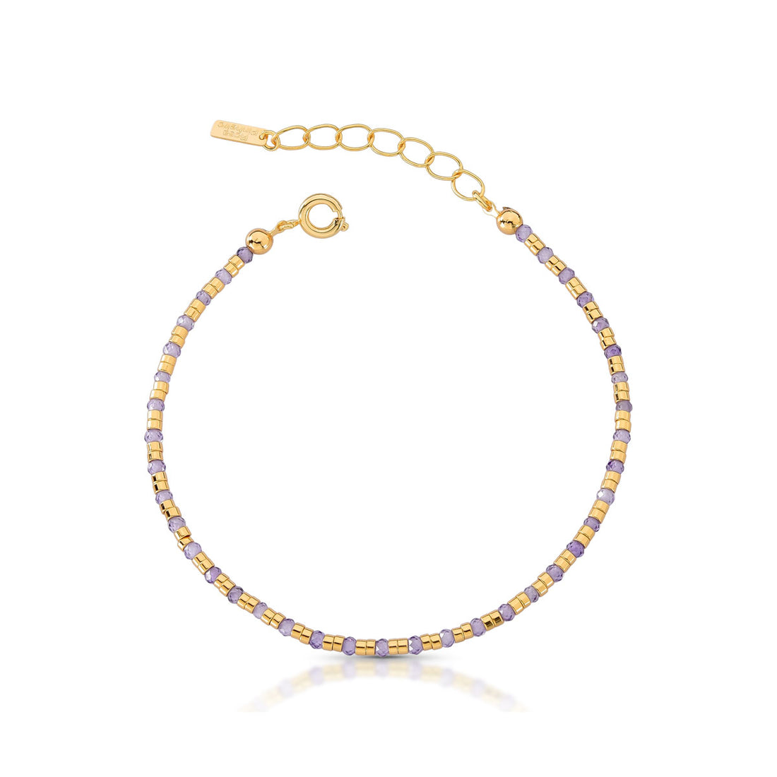 Pulseira Cora Delicada com Zircônias Coloridas Banho de Ouro 18k