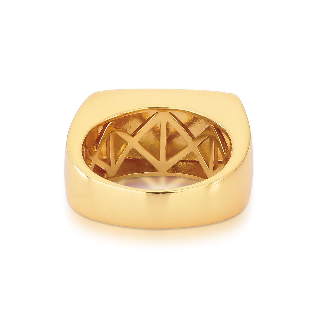 Anel Isadora Estruturado Forrado Banho de Ouro 18k