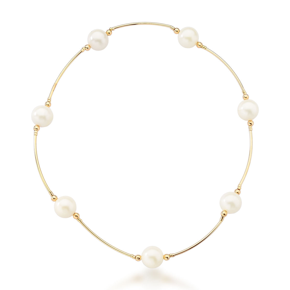 Pulseira Elysia com Pérolas de Água Doce Banho de Ouro 18k