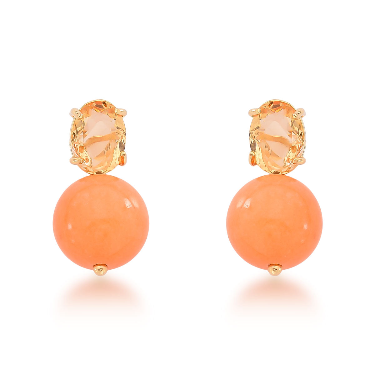 Brinco Serena com Pedras Coloridas Banho de Ouro 18k