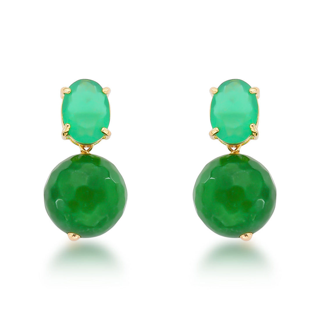 Brinco Serena com Pedras Coloridas Banho de Ouro 18k