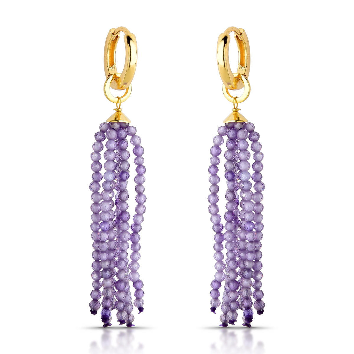 Brinco Lara de Argola com Cacho de Zircônias Banho de Ouro 18k