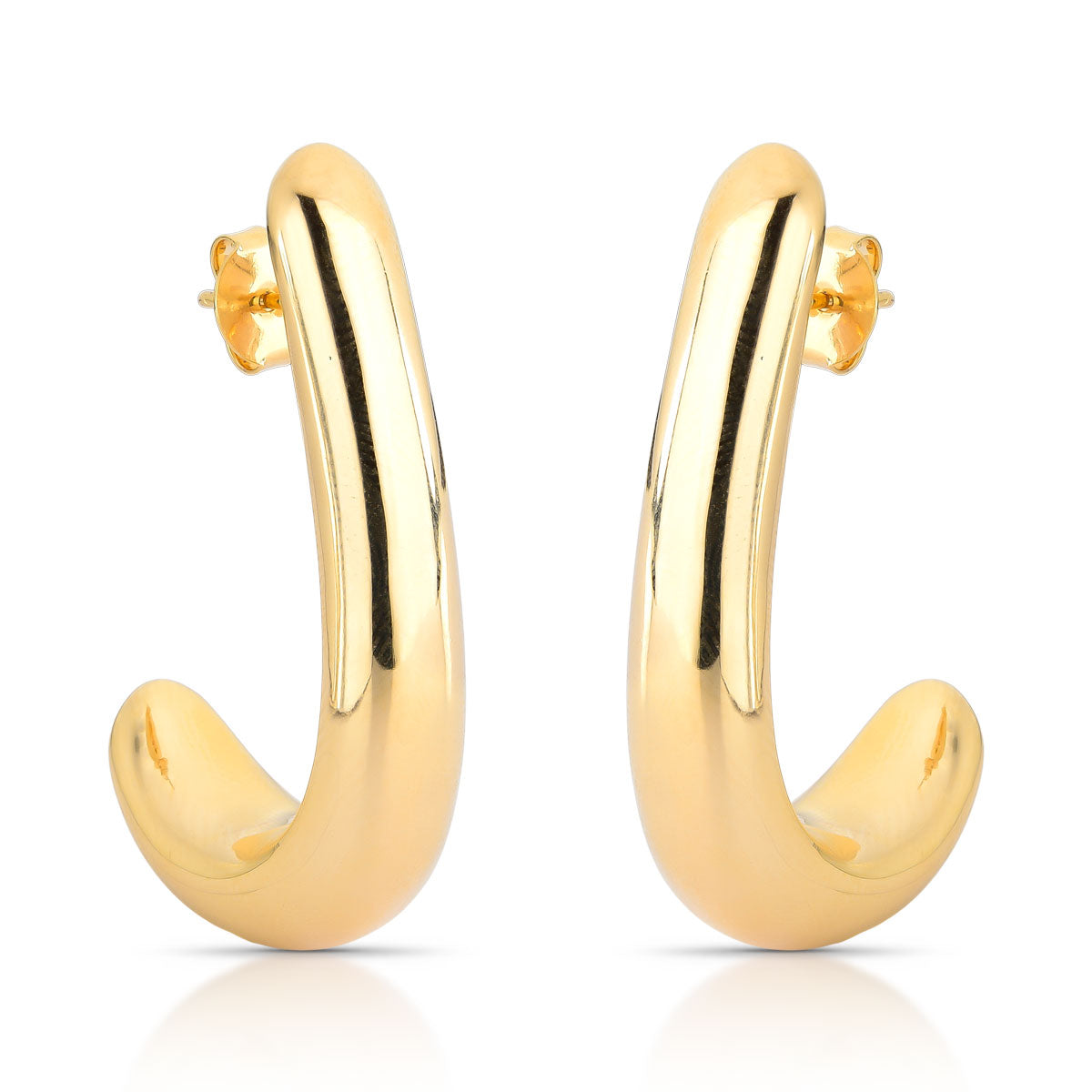 Brinco Isadora Estruturado Moderno Banho de Ouro 18k