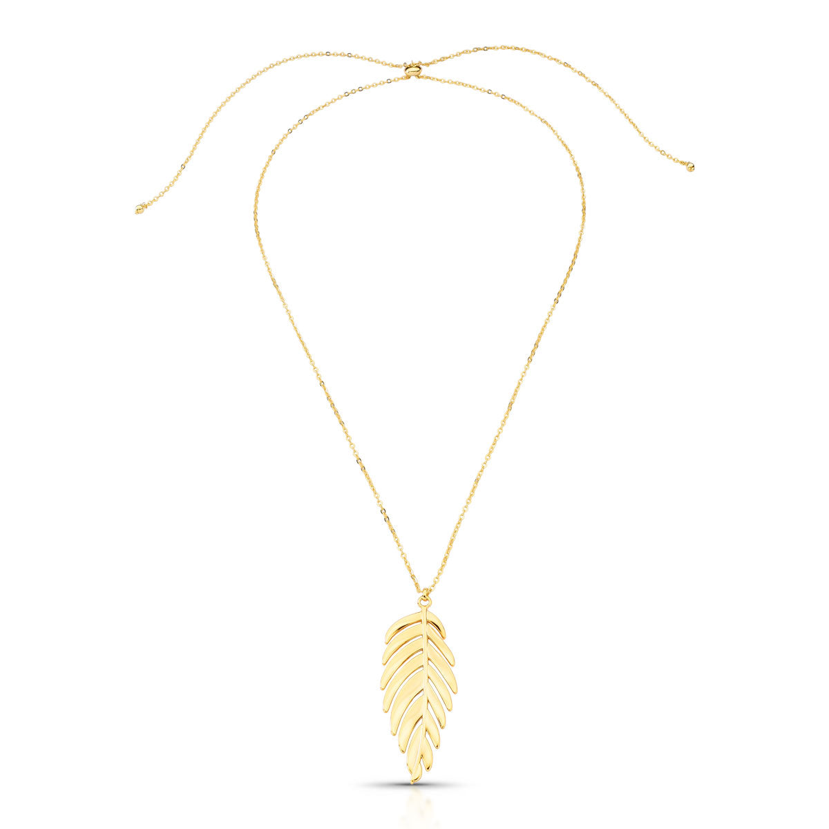 Colar Van Longo com Pingente de Folha Banho de Ouro 18k