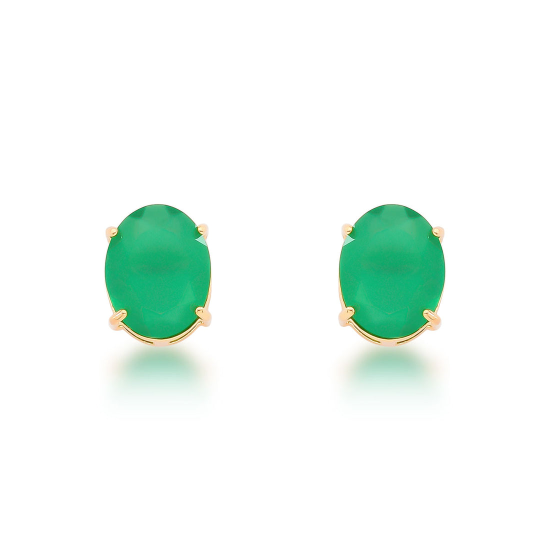 Brinco Raquel Clássico Pedra Natural Banho de Ouro 18k