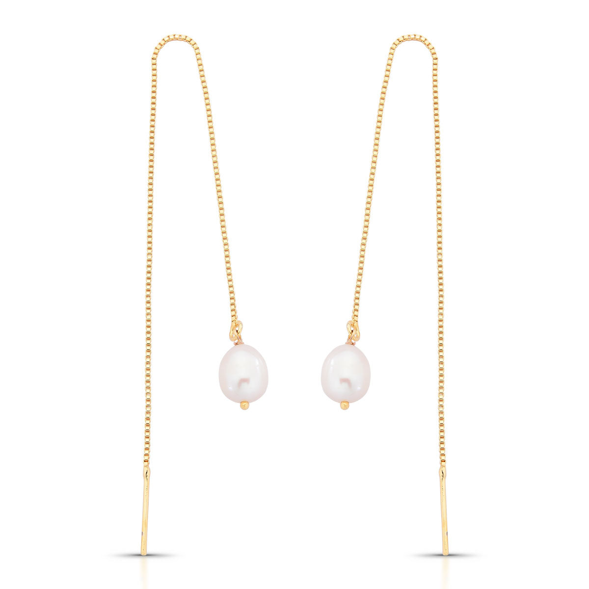 Brinco Bia Fio Delicado com Pedra Natural Banho de Ouro 18k